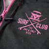 SURF CLUB Womens Interlock Jacket dark grey melange pink