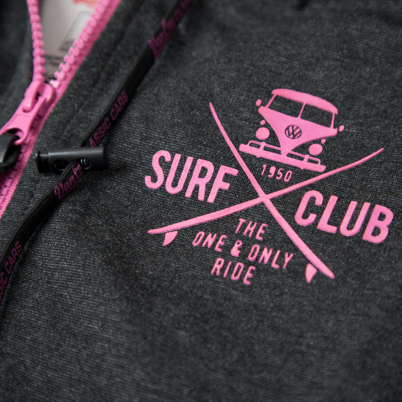 SURF CLUB Womens Interlock Jacket dark grey melange pink