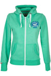 Bulli Face Classic VW Bulli Women Zip Hoodie apfelgrün/blau